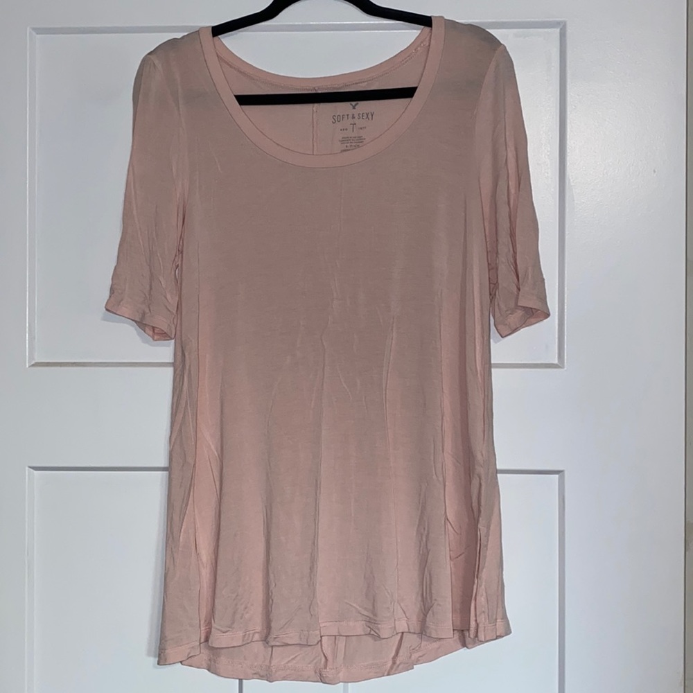 Pink American eagle soft and sext tee
